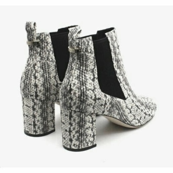 Cole Haan Nitasha Python Gray Leather Bootie Snake Ankle Chelsea Block Heel Boot - Picture 7 of 9